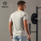 HUCAI OEM Mens Gym Shirts Drop Shoulder Design Silicone LOGO Gymwear Factory