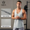 HUCAI ODM Gym Mens Vest Tank Top Skeleton Mesh Patchwork Gymwear Factory