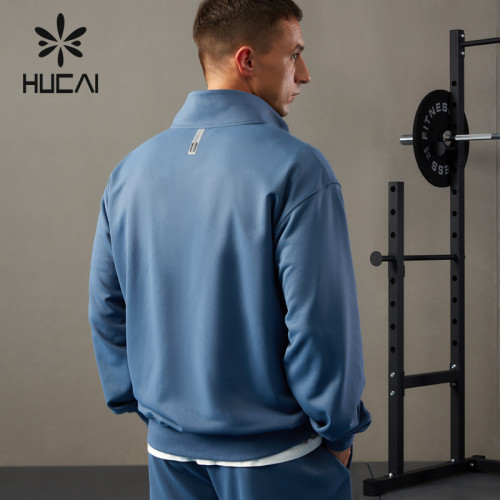 HUCAI Mens Fitness Hoodies 3D High-frequency Process Custom Gymwear Manufacturer