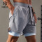 HUCAI OEM Mens 2 in 1 Shorts Custom Waistband Laser Cut Gymwear Supplier