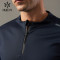 HUCAI Mens Shirts High-frequency LOGO Collarless Design Gym Long Sleeves ODM