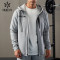 HUCAI ODM Fitness Jackets Air Layer Fabric Invisible Zipper Custom Mens Hoodies