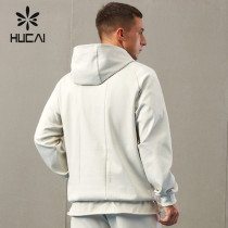 HUCAI Fitness Hoodies Line Sense Design Heat-transfer Process Mens Gym Clothes