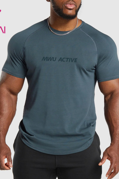 HUCAI OEM Fitness T-Shirts Lightweight material Slim Fit  Gym Top Factory
