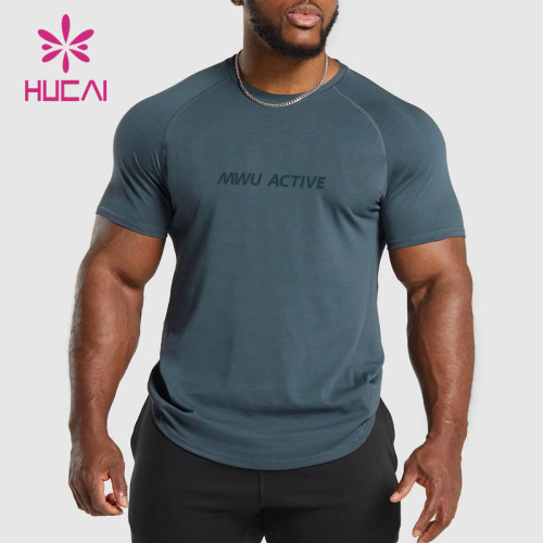 HUCAI OEM Fitness T-Shirts Lightweight material Slim Fit  Gym Top Factory