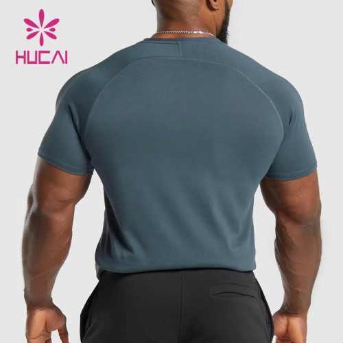 HUCAI OEM Fitness T-Shirts Lightweight material Slim Fit  Gym Top Factory