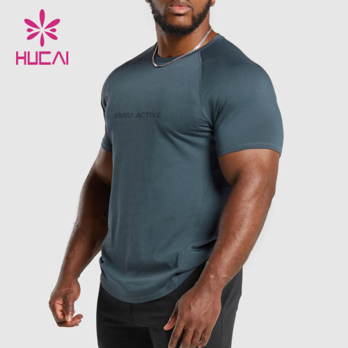 HUCAI OEM Fitness T-Shirts Lightweight material Slim Fit  Gym Top Factory