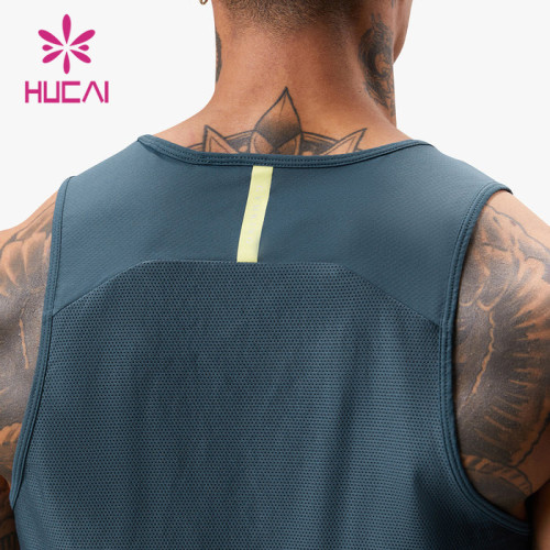 HUCAI OEM Gym Tank Tops Mesh Breathable Quick drying Fabric Activewear Manufacturer