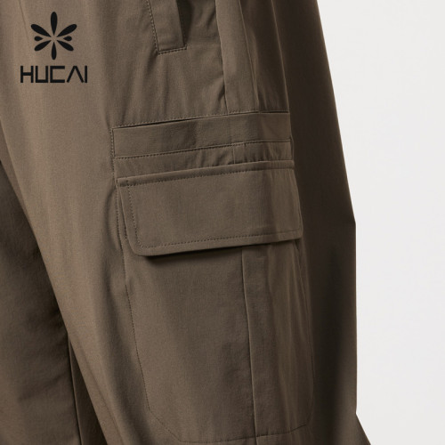 HUCAI OEM Drawstring  Multiple Pockets Mens Jogger Pants Custom Activewear Manufacturer