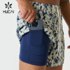 HUCAI OEM Mens Gym Shorts Mesh 2 in1 Polyester printing Custom Activewear Manufacturers