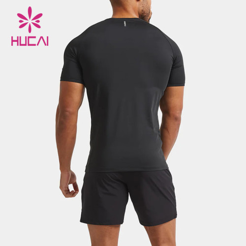 HUCAI OEM Muscle Training Top Gym T Shirt For Men Quick Dry Fit Activewear Manufacturer