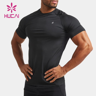 HUCAI OEM Muscle Training Top Gym T Shirt For Men Quick Dry Fit Activewear Manufacturer