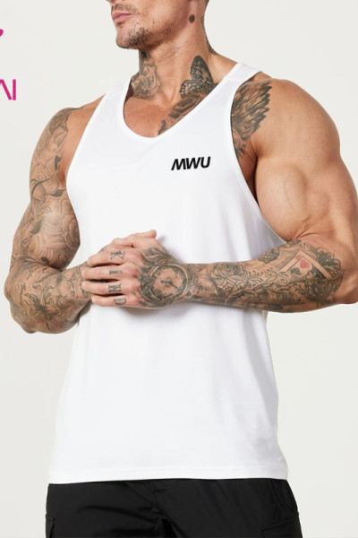HUCAI OEM Mens Tank Tops Soft Cotton Racerback sports vest Activewear Manufacturer