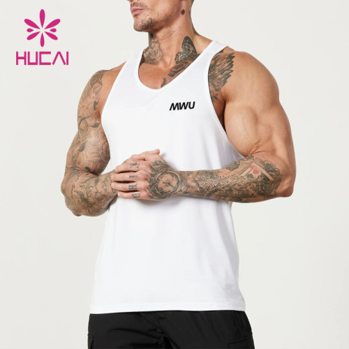 HUCAI OEM Mens Tank Tops Soft Cotton Racerback sports vest Activewear Manufacturer