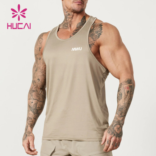 HUCAI OEM Mens Tank Tops Soft Breathable Racerback sports vest Activewear Manufacturer