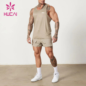 HUCAI OEM Mens Tank Tops Soft Breathable Racerback sports vest Activewear Manufacturer