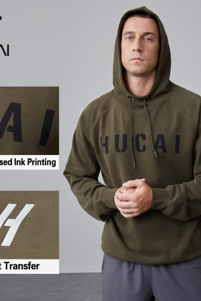 HUCAI OEM Fitness Hoodie Quilted Thread Design Modal Fabric Men's Sportswear Manufacturer