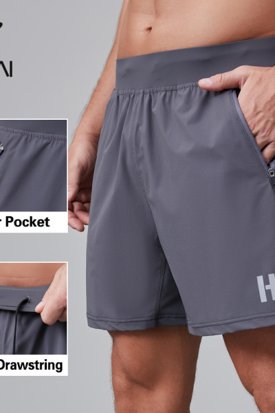 HUCAI OEM fitness shorts reverse nylon zipper polyamide fabric sportswear manufacturer