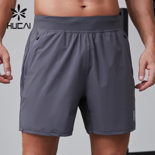 HUCAI OEM fitness shorts reverse nylon zipper polyamide fabric sportswear manufacturer