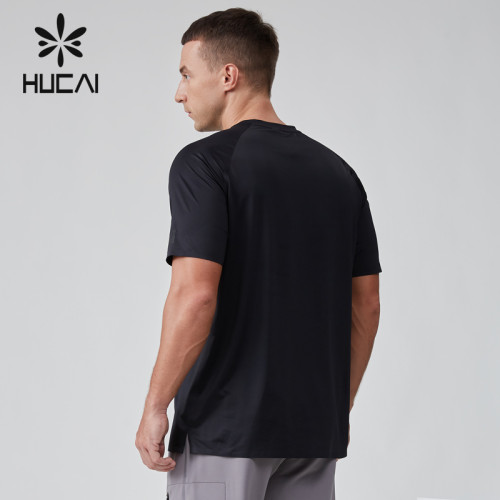 HUCAI OEM Fitness T-shirt Cooling Fabric Puff Printing Logo Athleisure Clothing manufacturer