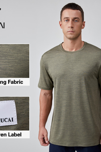 HUCAI OEM Gym T-shirt Polyester Spandex Woven Detachable Label Athleisure Clothing Manufacturer