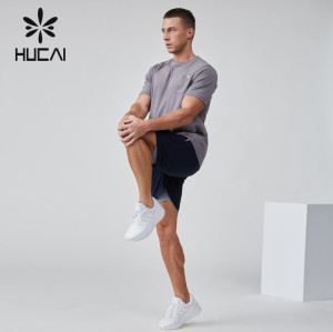 HUCAI OEM Running T-shirt Sorona Fabric Custom Metal Tag Label Athleisure Clothing Manufacturer