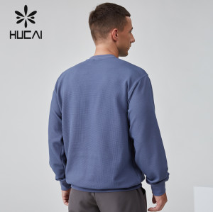 HUCAI OEM Men's Hoodie Quick Drying Wicking Waffle Fabric Crew Neck Activewear Manufacturer