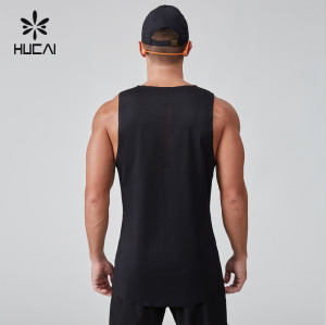 HUCAI Gym Wear Manufacturer OEM Dry Fit Lamination Laser Process Workout Training Tank Top