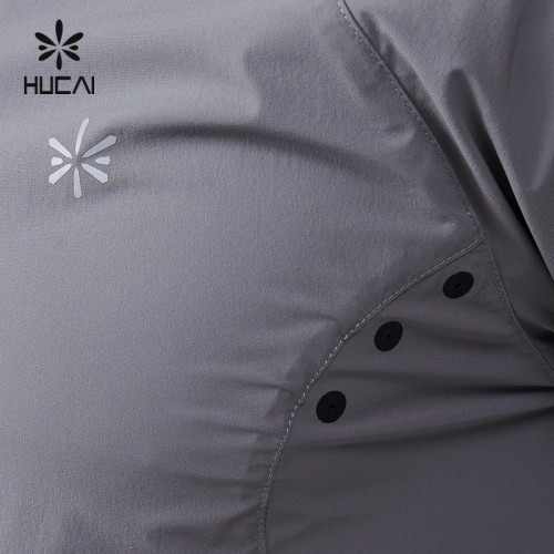 HUCAI Gym Wear Manufacturer OEM Nylon Spandex Lightweight Reflective Heat Transfer Sports Jacket