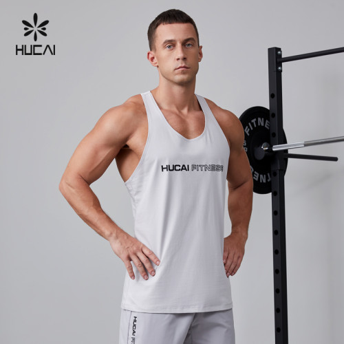 HUCAI Activewear Manufacturer|Custom Gym Tank Top Stringer Cotton Spandex Workout Training Wear