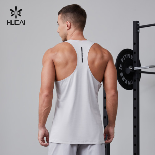 HUCAI Activewear Manufacturer|Custom Gym Tank Top Stringer Cotton Spandex Workout Training Wear