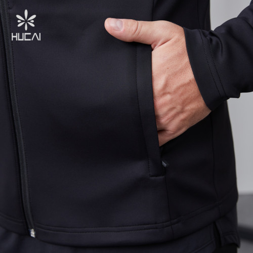 HUCAI Activewear Manufacturer|Custom Gym Hoodies Polyester Spandex Zip Up Workout Sportswear