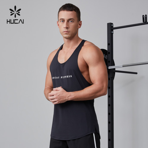 HUCAI Activewear Manufacturer|Custom Gym Tank Top Stringer polyester spandex Workout Wear