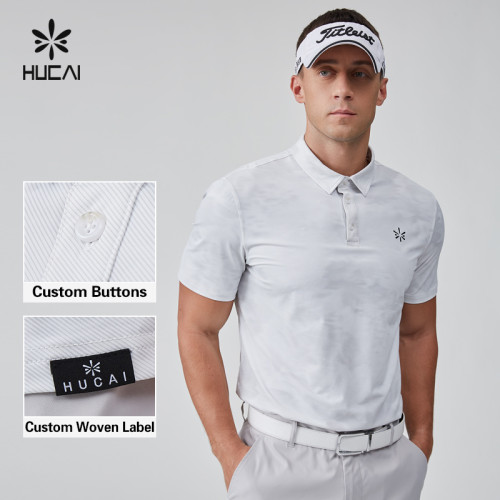 HUCAI Activewear Manufacturer| Custom Golf Polo Shirts Nylon Spandex Dry Fit Golf Suit