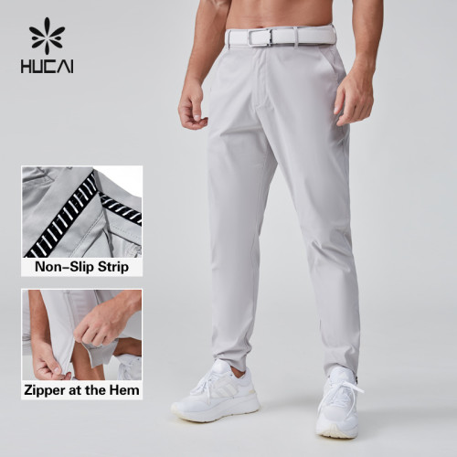 HUCAI Activewear Manufacturer| Custom Golf Pants 100% Polyester Embroidery Logo Golf Suit