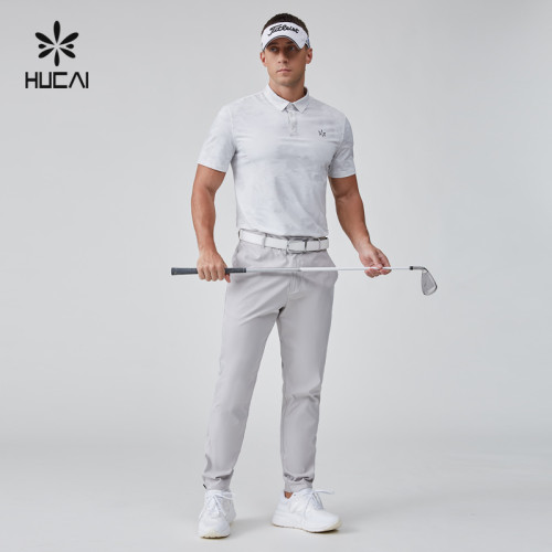 HUCAI Activewear Manufacturer| Custom Golf Pants 100% Polyester Embroidery Logo Golf Suit