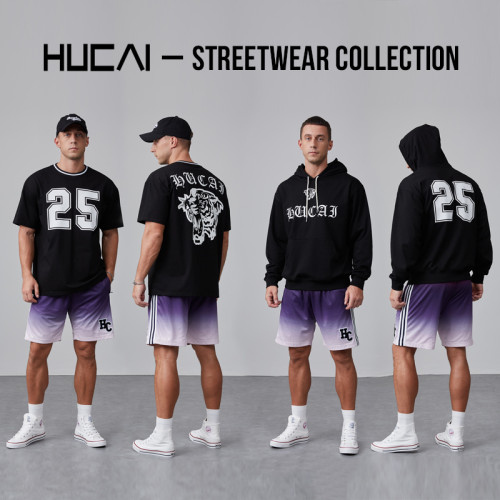 HUCAI Activewear Manufacturer| Custom Gym T Shirt Cotton Polyester Screen Printing Sportswear