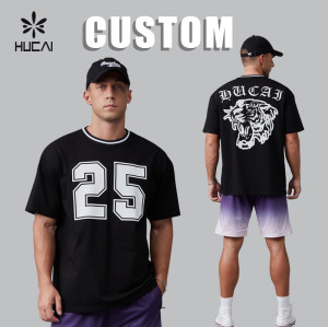HUCAI Activewear Manufacturer| Custom Gym T Shirt Cotton Polyester Screen Printing Sportswear