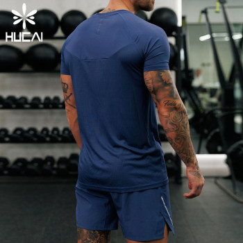 Hucai Sportswear Manufacturing Custom Lightweight Fast Drying Fabric Fitness Training T-shirt