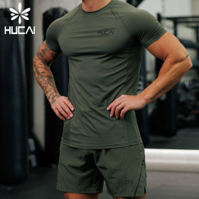 Hucai Sportswear Manufacturing Custom Lightweight Fast Drying Fabric Fitness Training T-shirt