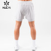 OEM Gym Contrast Color Elastic Shorts Mens 2 in1 Double Layers