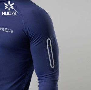 HUCAI Custom Sportswear Men's Sports Muscle Dry Compression Long Sleeved Sports Top