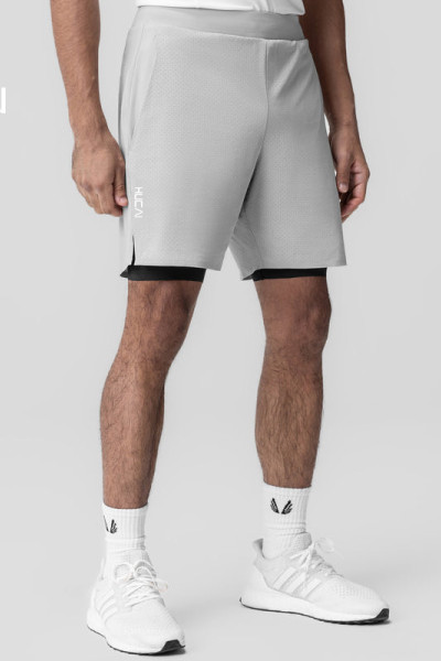 HUCAI Customized Men's Sportswear Laser Punching 2-in-1 Fitness Shorts Manufacturer