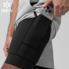 HUCAI Customized Men's Sportswear Laser Punching 2-in-1 Fitness Shorts Manufacturer