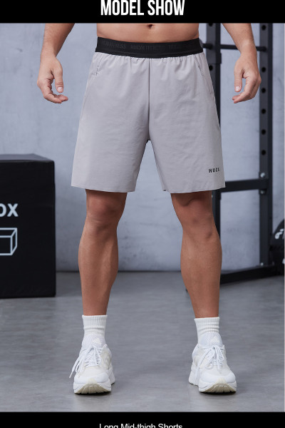 Branded Fitness Shorts with Knitted Ribbed Elastic Waistband|Hucai Activewear Manufacturer