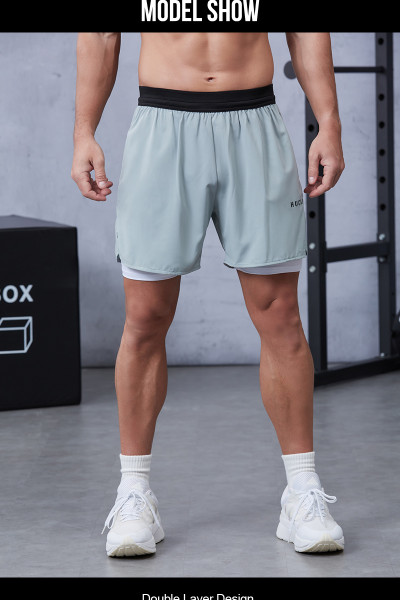 Autumn Workout Shorts with Inner Compression Layer|Hucai Activewear Manufacturer