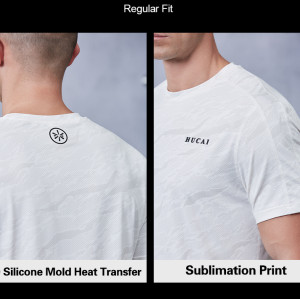 Mens Workout Shirts 3D Printed Logo Cool Material Tops For Fitness|Hucai Activewear Manufacturer
