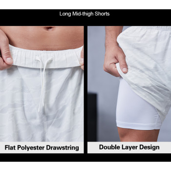 Quick-Dry 5-Inch Training Shorts With Lnner Compression Layer|Hucai Activewear Manufacturer