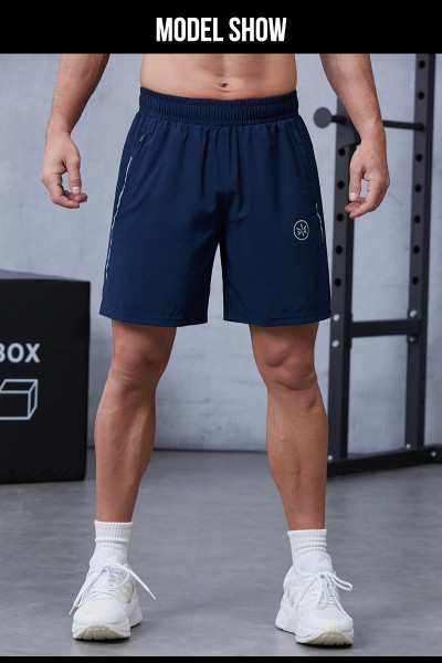 Premium Metallic printing Logo Zipper Pocket Dry Fit Men's Gym Shorts|Hucai Activewear Manufacturer