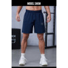 Premium Metallic printing Logo Zipper Pocket Dry Fit Men's Gym Shorts|Hucai Activewear Manufacturer